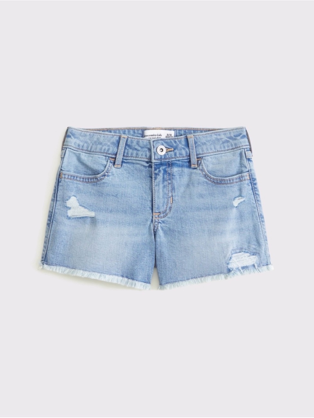 13/14 Abercrombie Kids Light Blue Denim Ripped Short Shorts - Girls